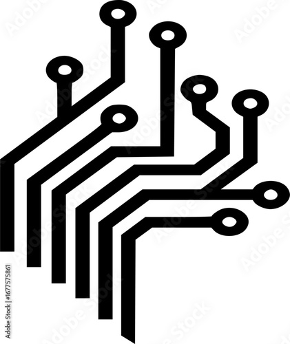  circuit board logo silhouette icon vector illustration 