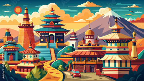 The Kathmandu Valley in Nepal radiates cultural richness, where palaces, pagoda temples, and stone sculptures display centuries of Himalayan artistry and spiritual devotion across historic royal squar