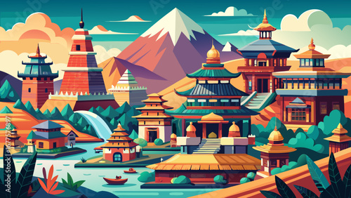 The Kathmandu Valley in Nepal radiates cultural richness, where palaces, pagoda temples, and stone sculptures display centuries of Himalayan artistry and spiritual devotion across historic royal squar