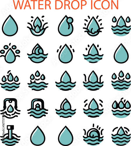 set of water drops