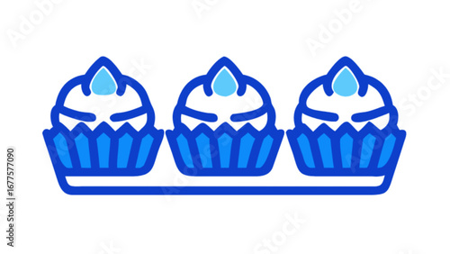 Delicious cupcake vector icon illustration for bakery shop and sweet dessert menu design elements