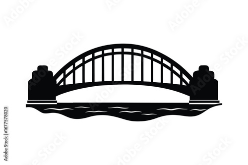 A Sydney harbour bridge silhouette vector art illustration