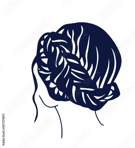 Bridal hand drawn hairstyles, vector illustration
