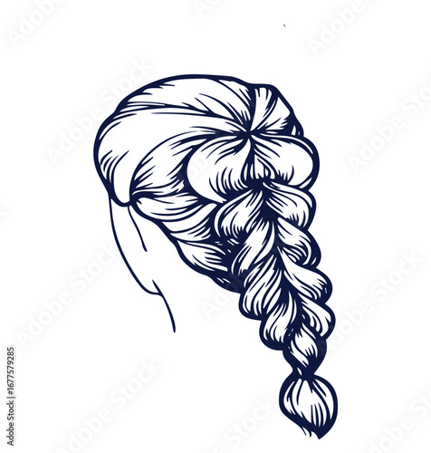 Bridal hand drawn hairstyles, vector illustration