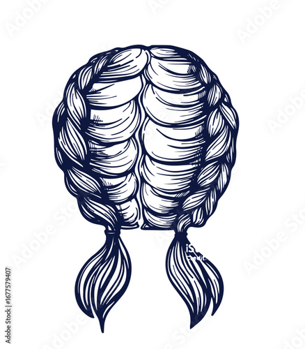 Bridal hand drawn hairstyles, vector illustration