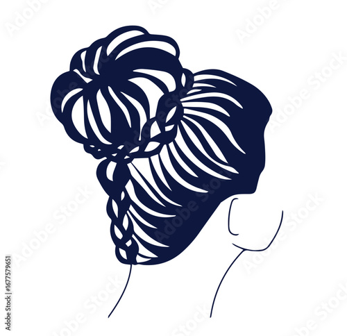 Bridal hand drawn hairstyles, vector illustration