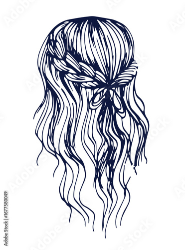 Bridal hand drawn hairstyles, vector illustration