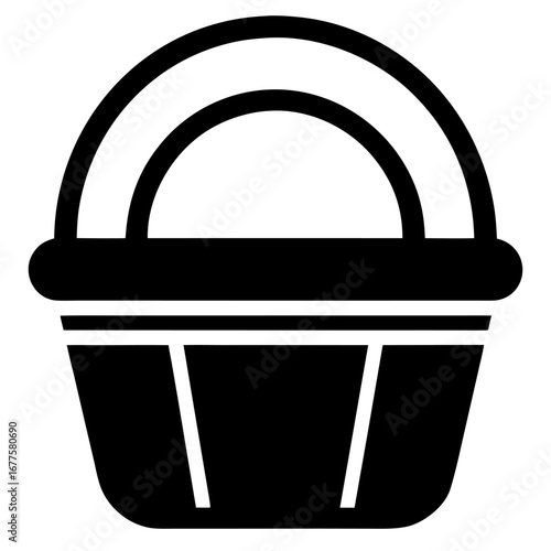 Basket silhouette icon vector on white background