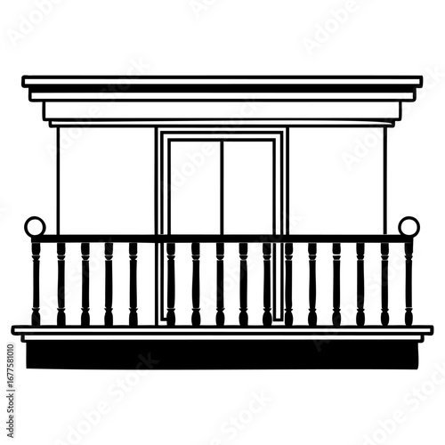 Simple black and white balcony railing design
