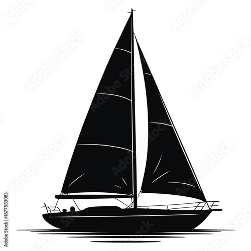 sailing boat on white background