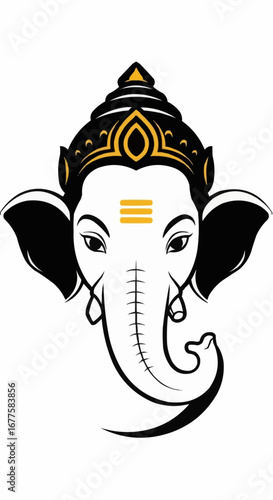 Symbolic digital artwork of a revered elephant deity, embodying good fortune and new beginnings for spiritual journeys