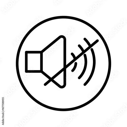 No sound and speaker icon sign set. Volume, up, down, sound, ring, vibrate, silent, mute, media, notification, audio, music, logo, symbol, label, flat, black, line icons. Vector illustration