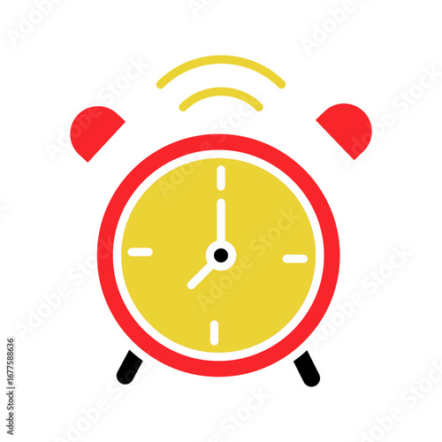 Ringing alarm clock. Wake-up, wakeup symbol.	
