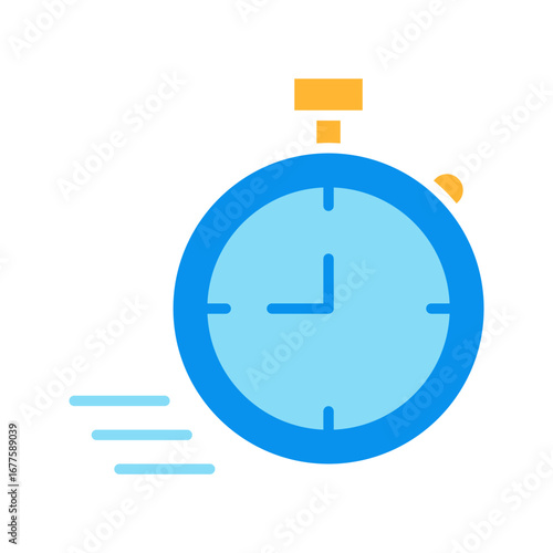 Fast response time clock vector symbol. quick, rush or faster work service icon. rapid delivery symbol.	