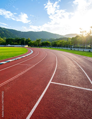 Running track outdoor scene