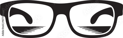 Black Framed Eyeglasses Vector Illustration