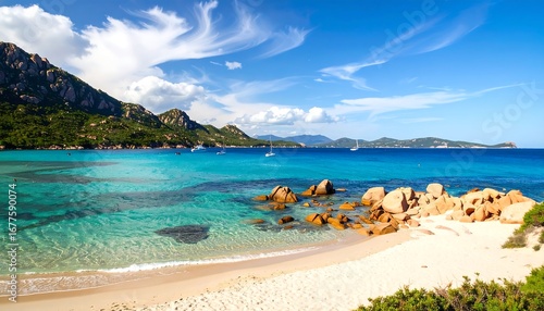 Fototapeta Naklejka Na Ścianę i Meble -  Sardinia Beach Scenic View