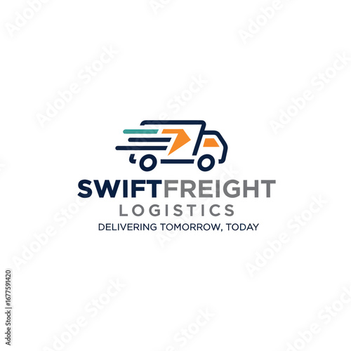 SwiftFreight Logistics logo featuring a stylized truck and the company name.