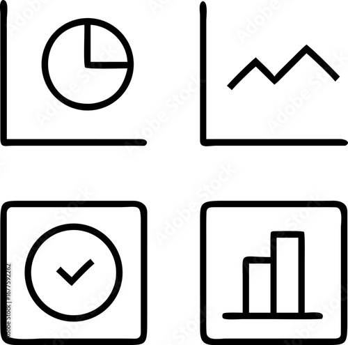 Professional business data charts showing growth and success for presentations and modern reports
