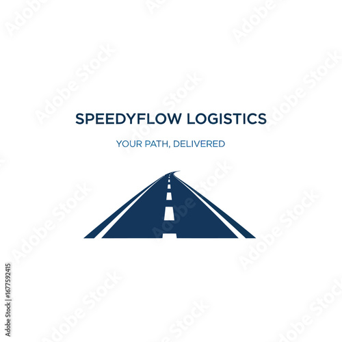 Speedyflow Logistics logo, a business logo design with a highway graphic.