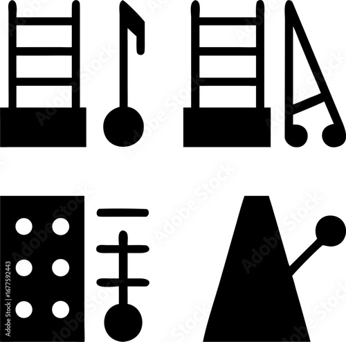 Musical instruments icons for musicians, composers, and music lovers, perfect for creative projects