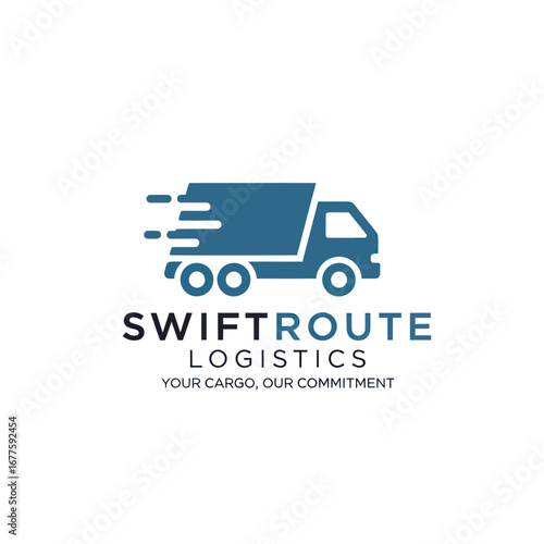SwiftRoute Logistics logo: A blue truck icon signifying fast and reliable cargo delivery.