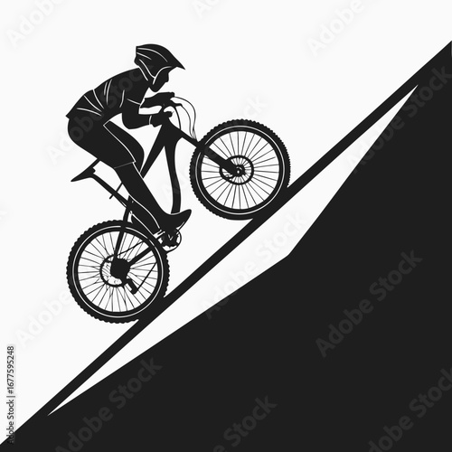 silhouette of a man riding a bike