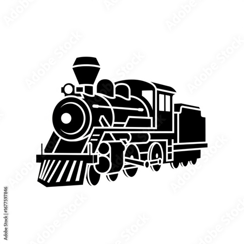 Classic steam locomotive silhouette icon