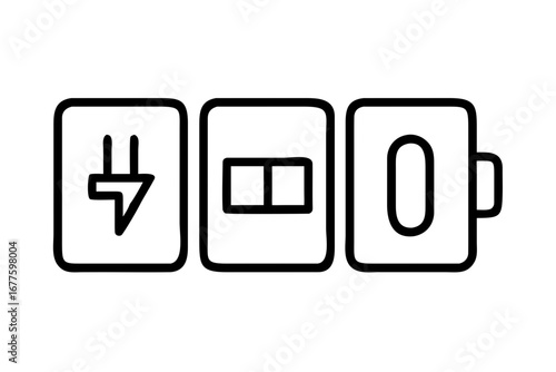 Illustration of battery charge level indicators