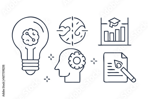 Vector art of creative idea generation and knowledge growth