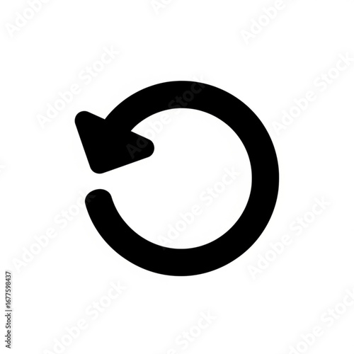 Simple black circular arrow icon on white background