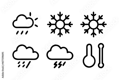 Vector art of set of weather forecast icons