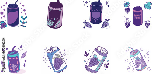 Hand drawn vector illustration of Indian street food and drinks set including samosa, pakora, momo dumplings, pani puri, cold drinks, ginger ale, juice and coffee – colorful cartoon snack icons for re