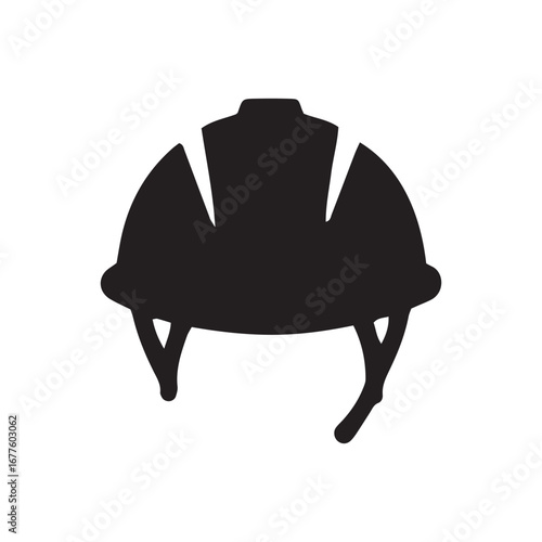 Black silhouette of a jockey riding helmet for equestrian sports safety and style
