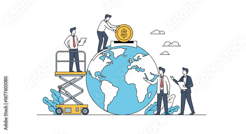 Global financial investment strategy development for worldwide economic growth and business expansion initiatives