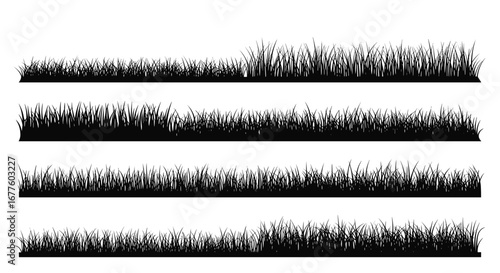 Abstract grassy textures and natural border elements for digital design projects