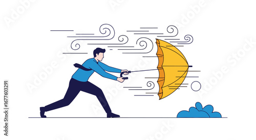 Business security strategy protecting against economic downturn and market volatility challenges