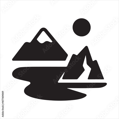 arctic landscapes icon silhouette vector with white background