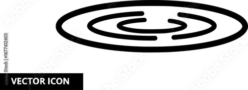 Lake with ripples outline icon vector
