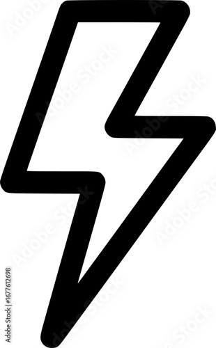 Lightning bolt descending outline icon vector
