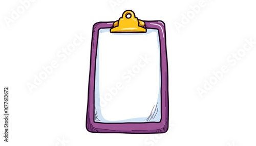 Colorful clipboard with empty space for notes or drawings  