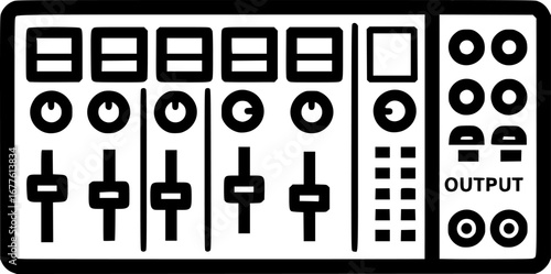 Analog mixer outline icon vector
