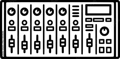 Analog mixer outline icon vector
