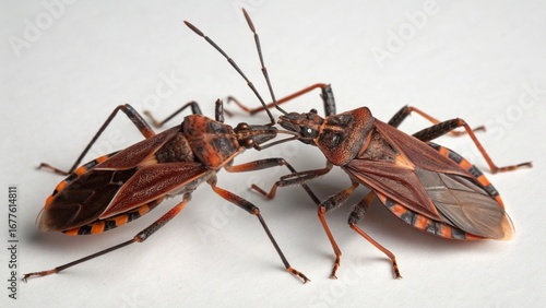 Kissing Bugs on studio background