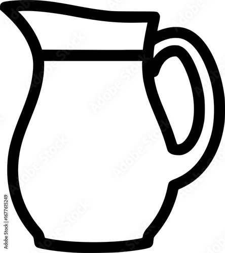Glass pitcher outline icon vector
