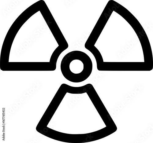 Radiation hazard symbol outline icon vector
