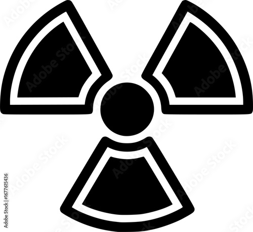 Radiation hazard symbol outline icon vector
