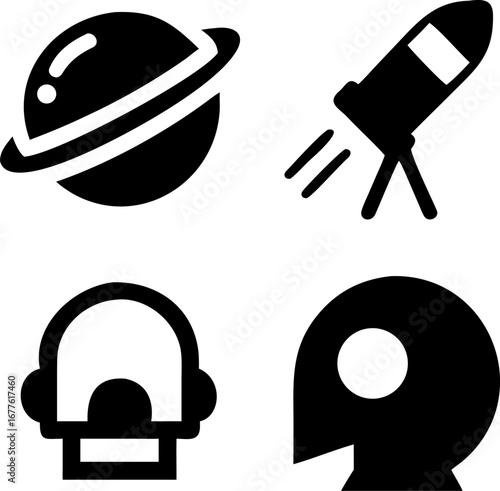 Explore the cosmos and human potential with these sleek, modern science and innovation icons.