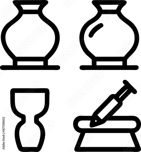 Discover elegant ancient artifacts and writing tools, perfect for historical or artistic projects.