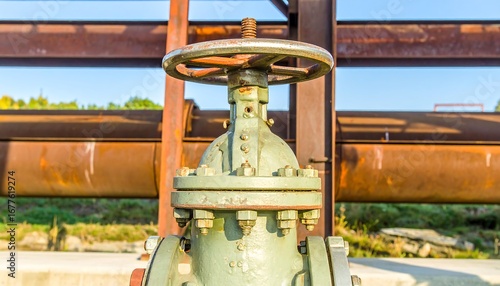 Industrial valve close-up